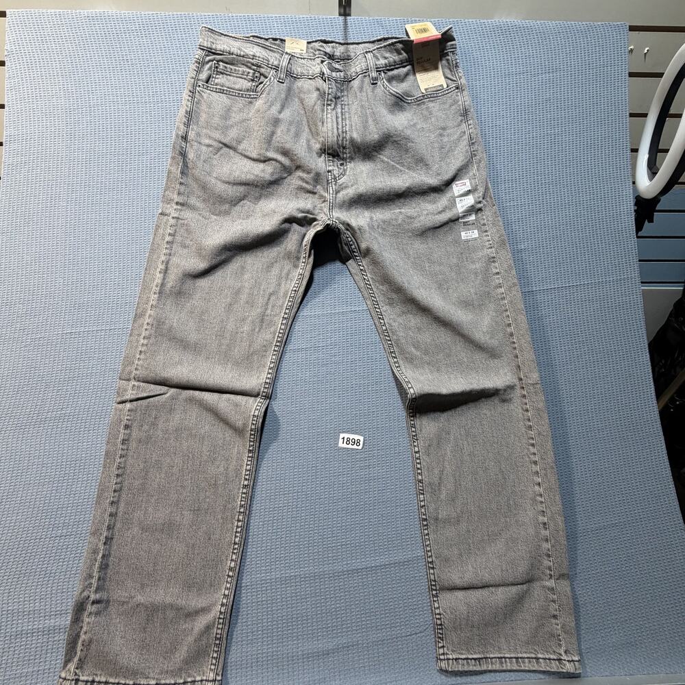 Levi's 505 Regular Straight Denim Jeans Men Sz 38x32 Gray Brand New‎